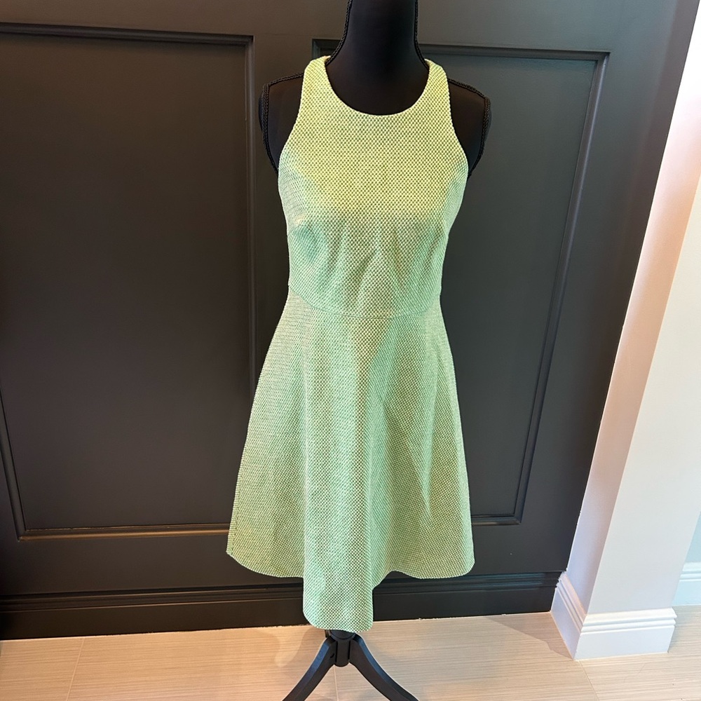 Banana Republic Lime Green Sleeveless Fit-and-Flare Dress